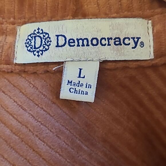 Democracy Women's Corduroy Shirt Jacket In Burnt Orange Rust Size L - Picture 11 of 13